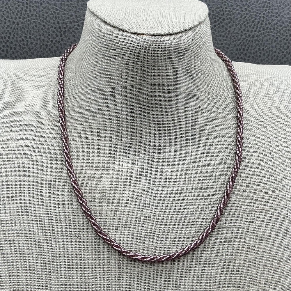 Nolan Miller Necklace Purple Beaded Twisted Strand Lobster Clasp 18 In Womens